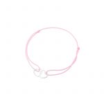 Bransoletka srebrna różowy sznurek