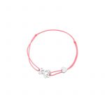 Bransoletka srebrna różowy sznurek