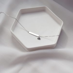 Bransoletka srebrna z blaszką i sercem