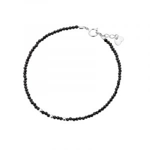 Bransoletka srebrna z czarnych spineli
