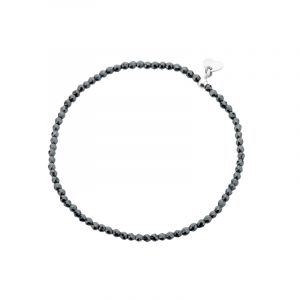 Bransoletka srebrna z hematytów