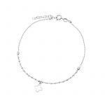 Bransoletka srebrna z koniczyną i kulkami