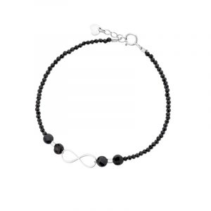 Bransoletka srebrna z nieskończonością ze spineli