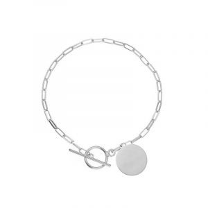 Bransoletka srebrna z okrągłą blaszką