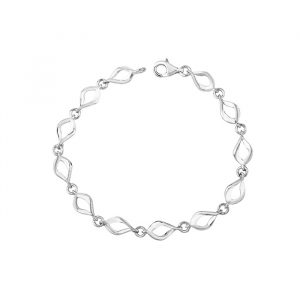 Bransoletka srebrna z satynowanymi elementami