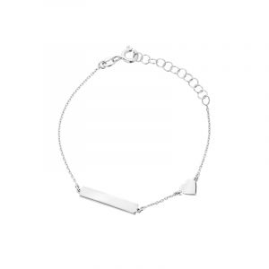 Bransoletka srebrna z sercem i blaszką