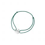 Bransoletka srebrna zielony sznurek