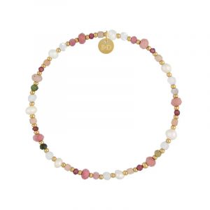 Bransoletka z turmalinami perłami i granatami