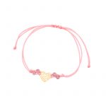 Bransoletka złota ażurowe serce z turmalinami