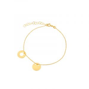 Bransoletka złota blaszka i kółko