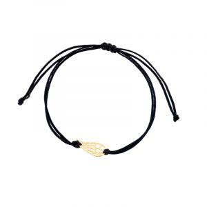Bransoletka złota czarny sznurek