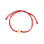 Bransoletka złota czerwony sznurek
