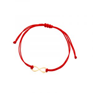 Bransoletka złota czerwony sznurek