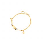 Bransoletka złota z cyrkoniami i sercem