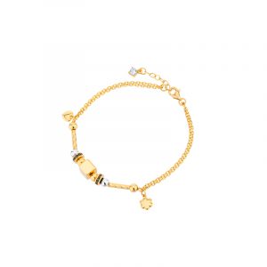 Bransoletka złota z cyrkoniami i sercem