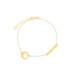 Bransoletka złota z kołem i blaszką