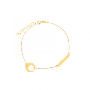 Bransoletka złota z kołem i blaszką
