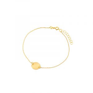 Bransoletka złota z okrągłą blaszką