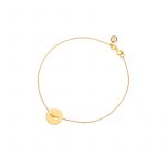 Bransoletka złota z okrągłą blaszką