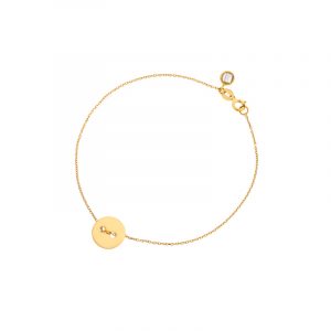 Bransoletka złota z okrągłą blaszką