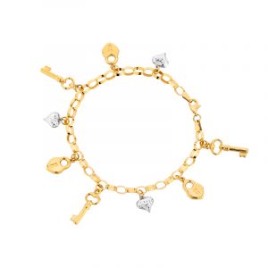 Bransoletka złota z zawieszkami