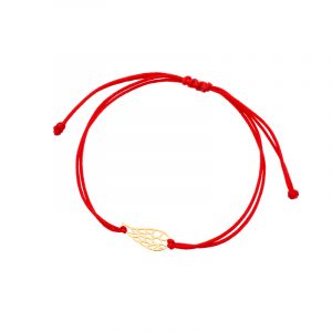 Bransoletka złote czerwony sznurek