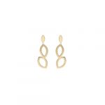 Kolczyki pozłacane ażurowe listka Sztyft