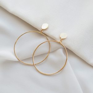 Kolczyki pozłacane koła na sztyfcie