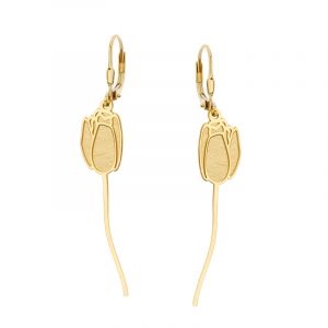 Kolczyki pozłacane wiszące kwiaty