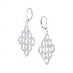 Kolczyki srebrne ażurowe z cyrkoniami