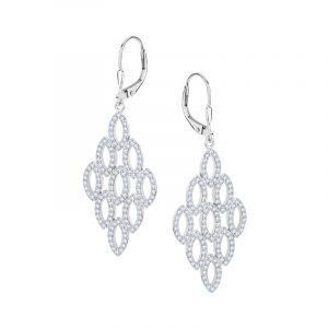 Kolczyki srebrne ażurowe z cyrkoniami