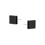 Kolczyki srebrne kwadraty z onyksem