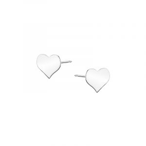 Kolczyki srebrne płaskie serca