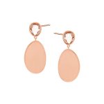 Kolczyki srebrne pozłacane różowe z cyrkonią Sztyt