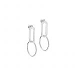 Kolczyki srebrne przewieszone kółka