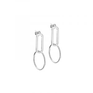 Kolczyki srebrne przewieszone kółka