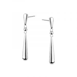 Kolczyki srebrne wiszące gładkie sople