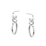 Kolczyki srebrne wiszące ogniwa na sztyfcie