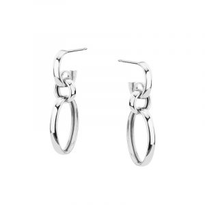 Kolczyki srebrne wiszące ogniwa na sztyfcie