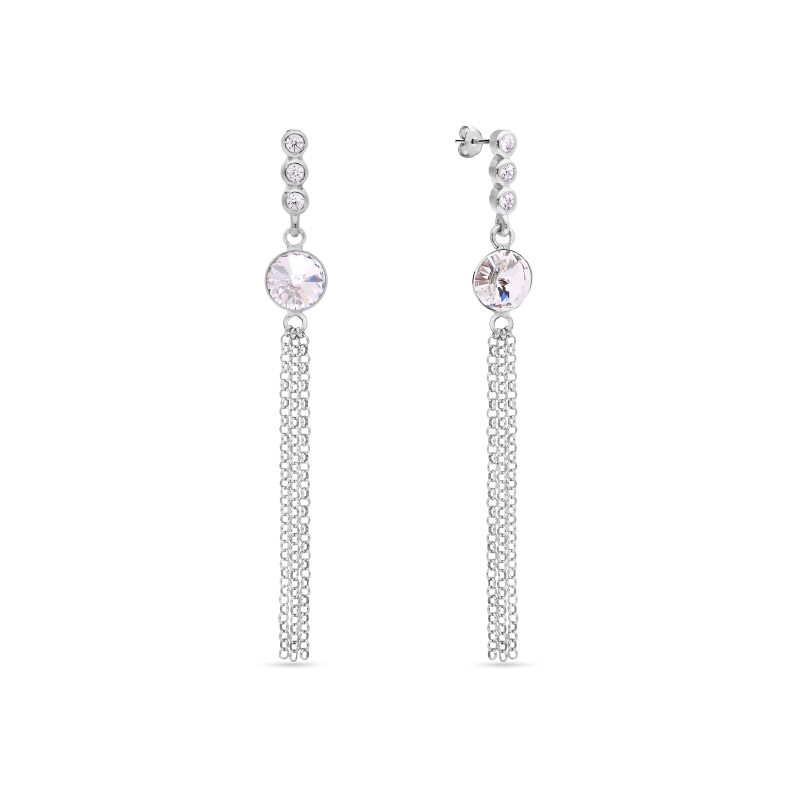 Kolczyki srebrne wiszące z kryształami Kolczyki srebrne wiszące z kryształami