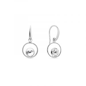 Kolczyki srebrne wiszące z kryształami