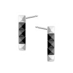 Kolczyki srebrne z czarną ceramiką