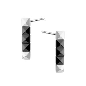 Kolczyki srebrne z czarną ceramiką