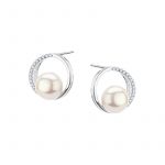 Kolczyki srebrne z perłami Sztyft