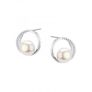 Kolczyki srebrne z perłami Sztyft