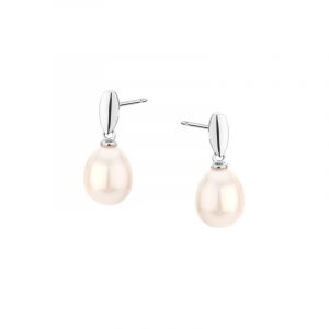 Kolczyki srebrne z perłami Sztyft