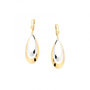 Kolczyki z żółtego i białego złota wiszące łezki