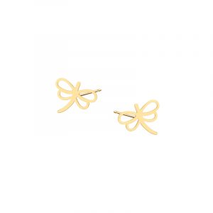 Kolczyki złote ażurowa ważka – sztyft