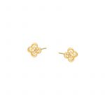 Kolczyki złote ażurowe kwiatki Sztyft