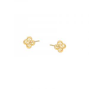 Kolczyki złote ażurowe kwiatki Sztyft